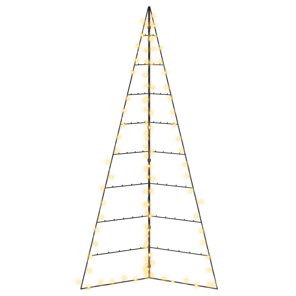 Metalen kerstboom KUOPIO 210 cm Warmwit Staal Zwart