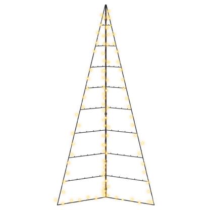Metalen kerstboom KUOPIO 210 cm Warmwit Staal Zwart