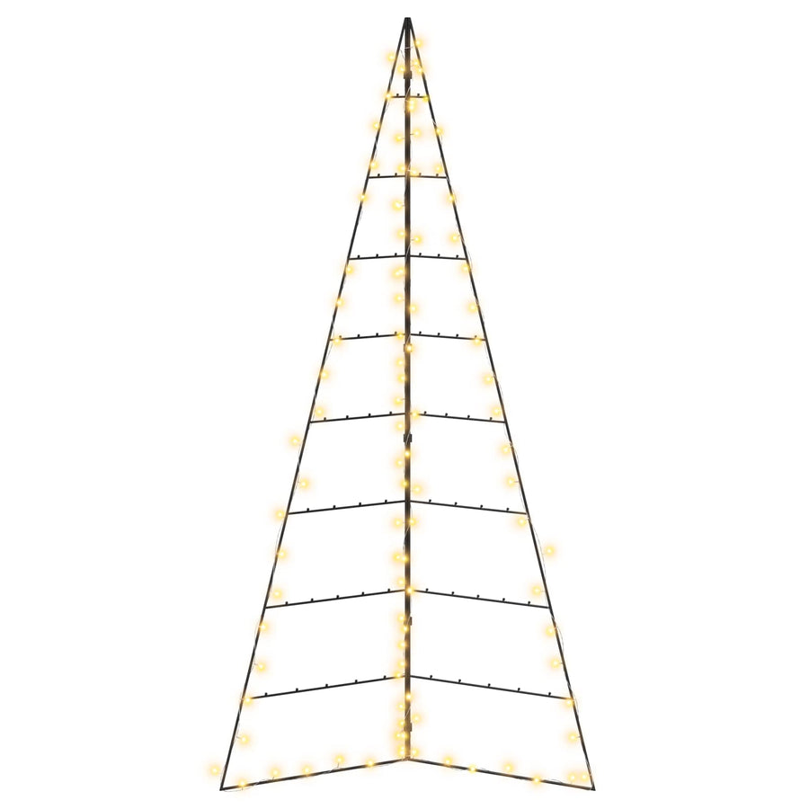 Metalen kerstboom KUOPIO 210 cm Warmwit Staal Zwart