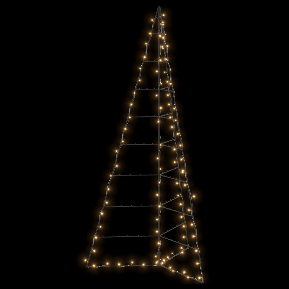 Metalen kerstboom KUOPIO 210 cm Warmwit Staal Zwart