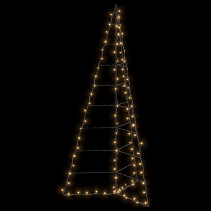 Metalen kerstboom KUOPIO 210 cm Warmwit Staal Zwart