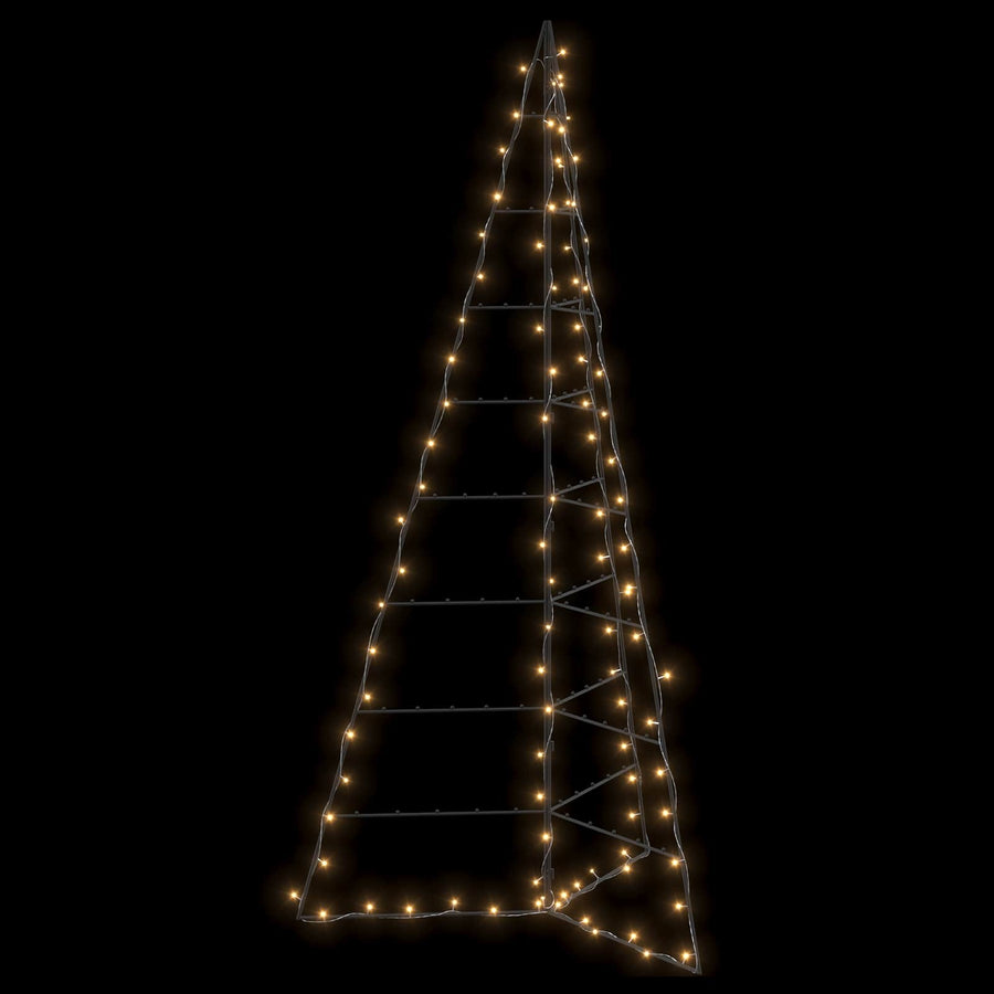 Metalen kerstboom KUOPIO 210 cm Warmwit Staal Zwart