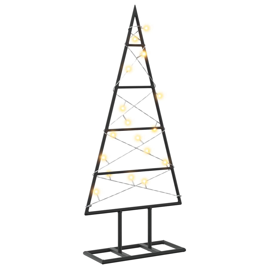 Metalen kerstboom KUOPIO 60 cm Warmwit Poedergecoat staal Zwart