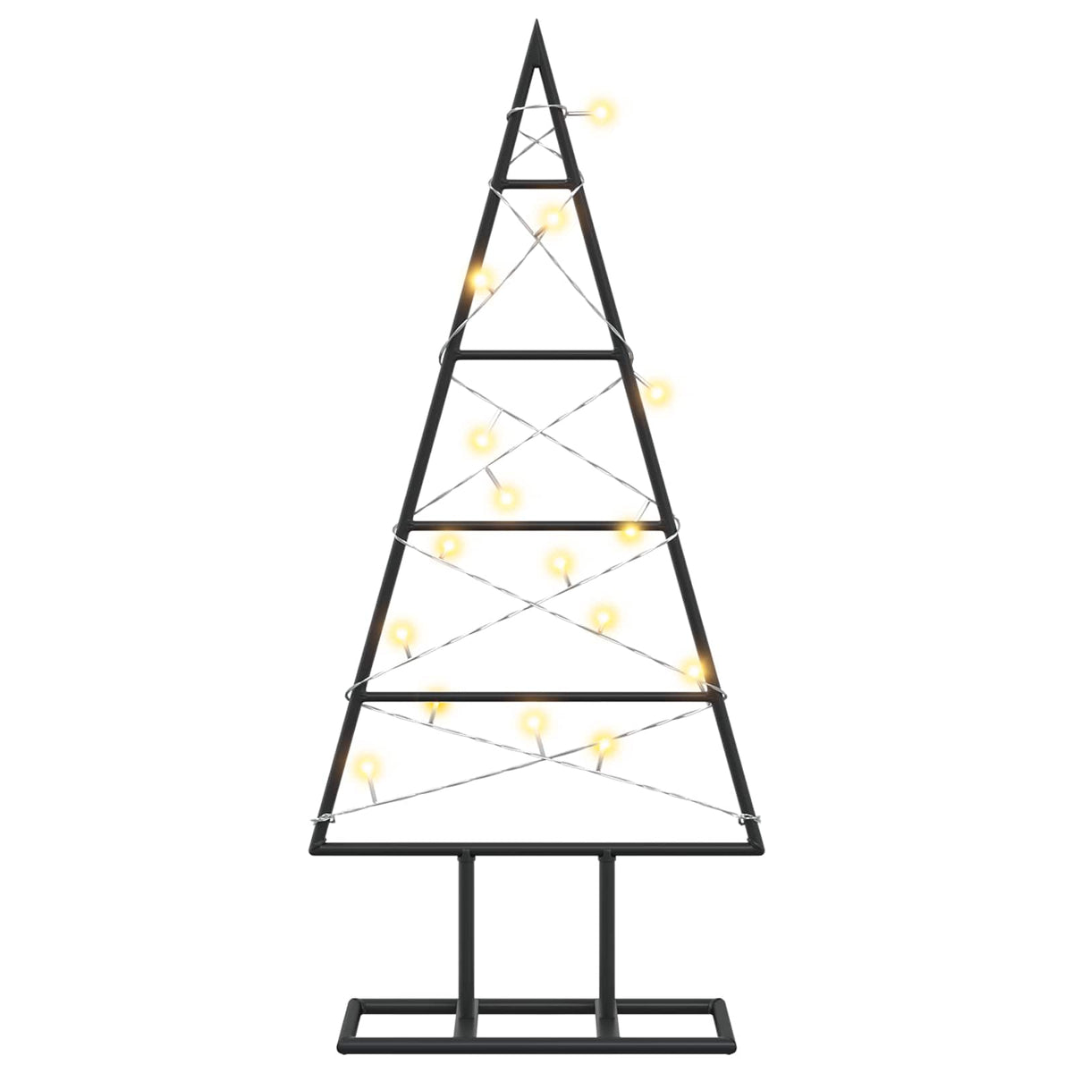 Metalen kerstboom KUOPIO 60 cm Warmwit Poedergecoat staal Zwart