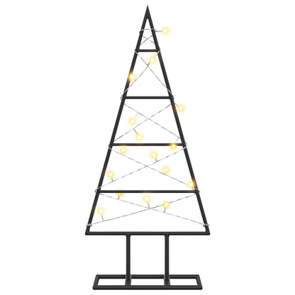 Metalen kerstboom KUOPIO 60 cm Warmwit Poedergecoat staal Zwart