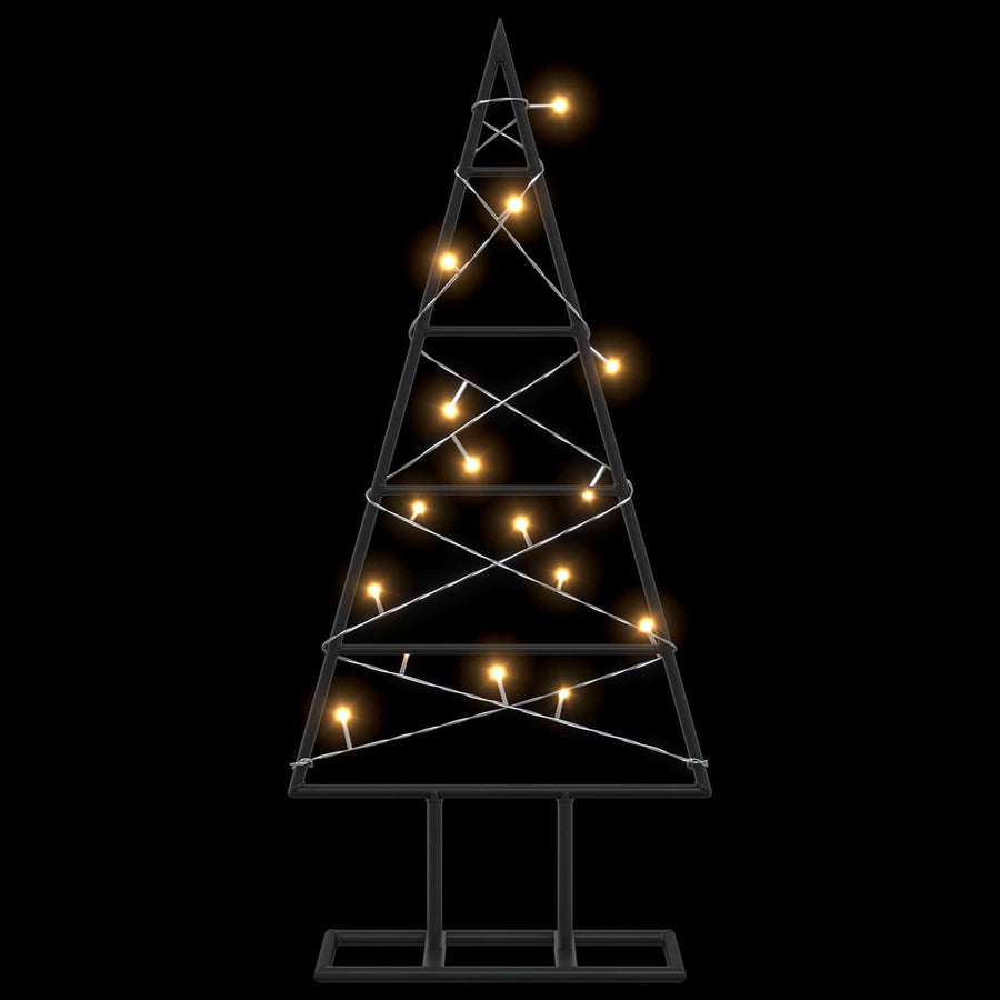 Metalen kerstboom KUOPIO 60 cm Warmwit Poedergecoat staal Zwart