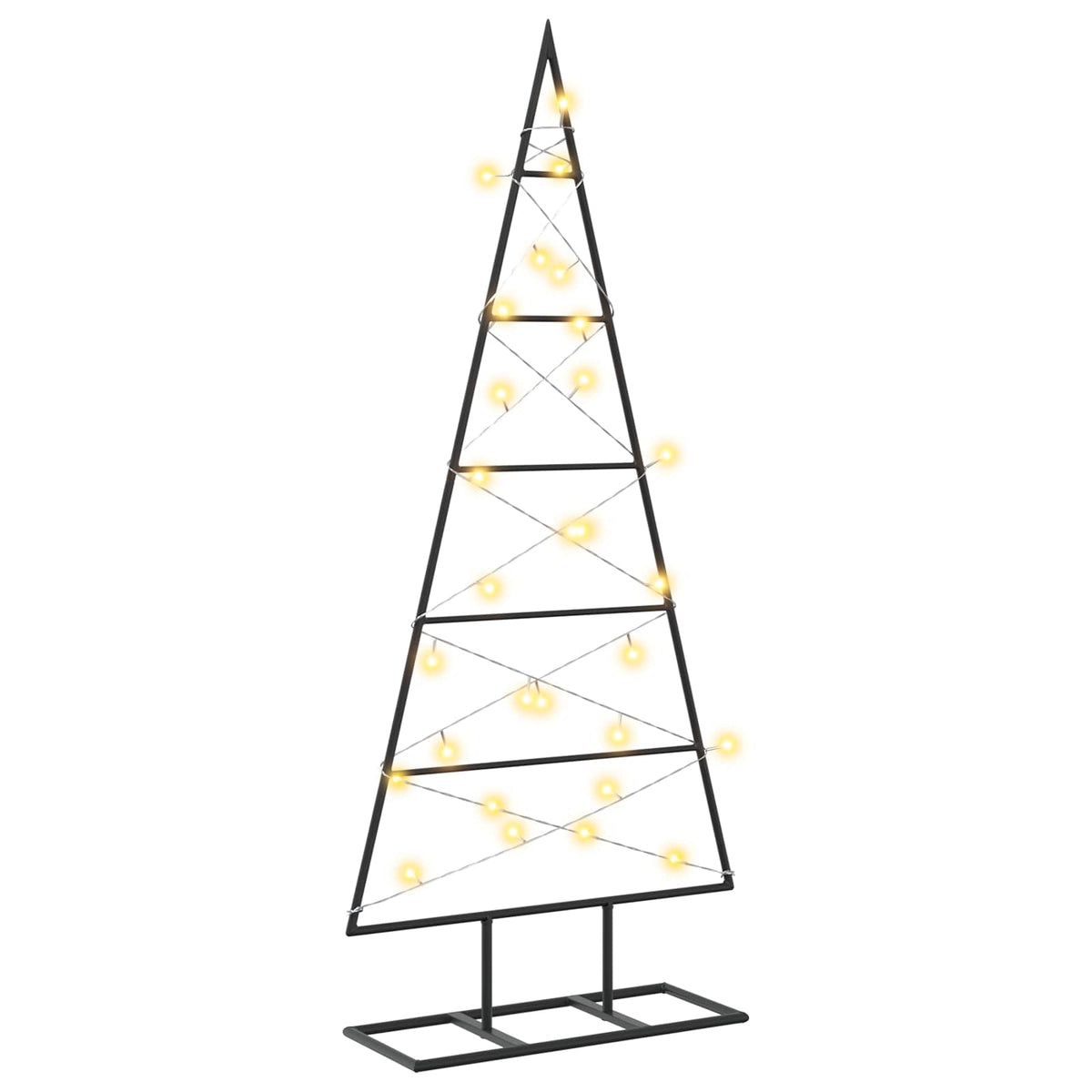 Metalen kerstboom KUOPIO 90 cm Warmwit Poedergecoat staal Zwart