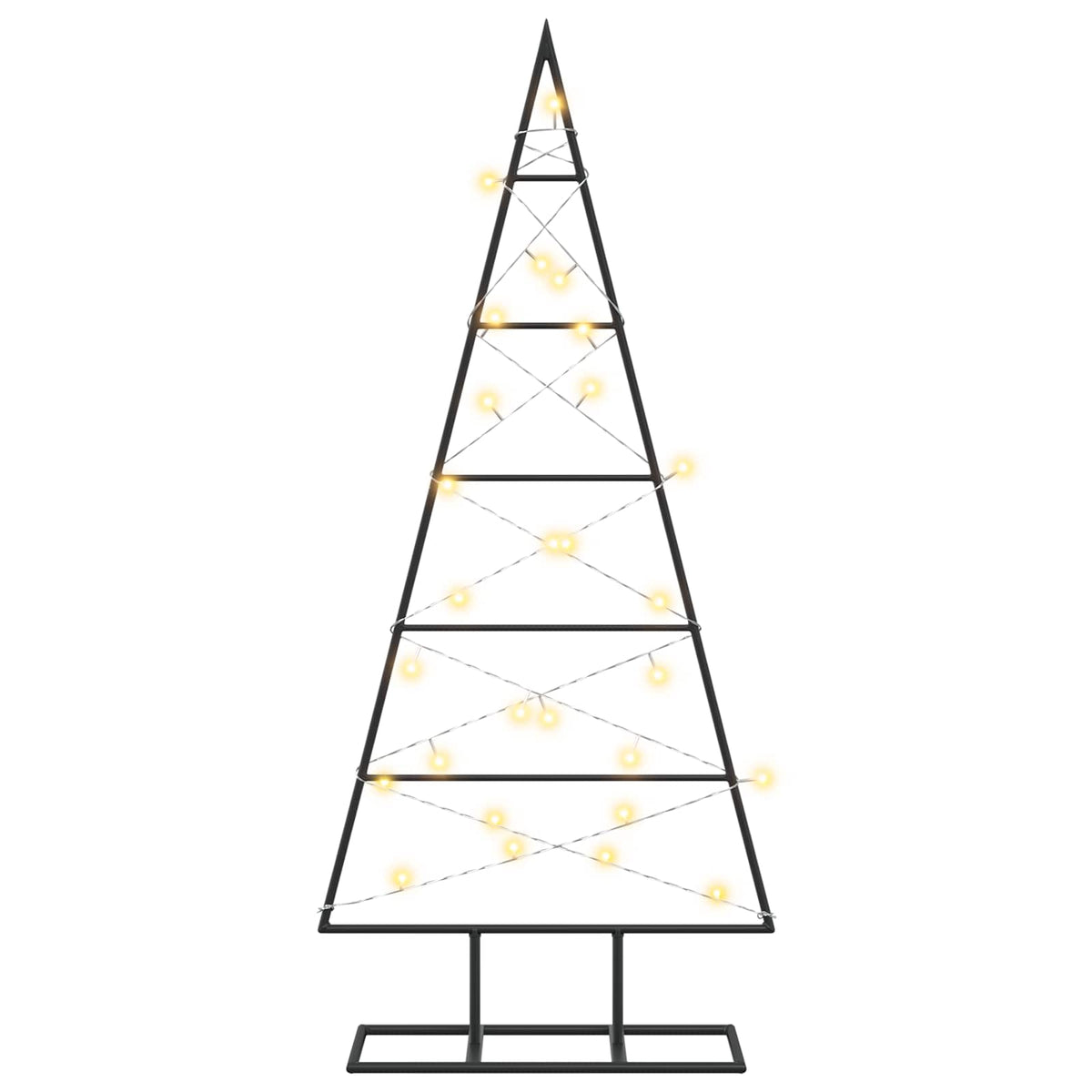 Metalen kerstboom KUOPIO 90 cm Warmwit Poedergecoat staal Zwart