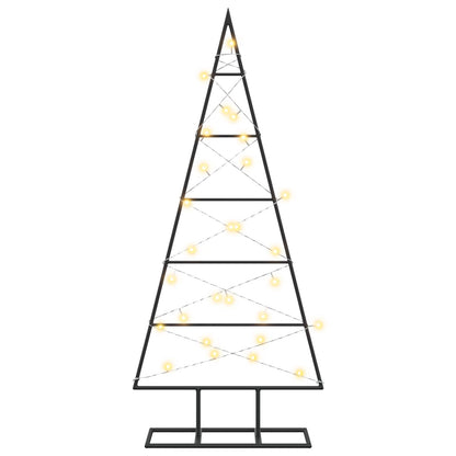Metalen kerstboom KUOPIO 90 cm Warmwit Poedergecoat staal Zwart