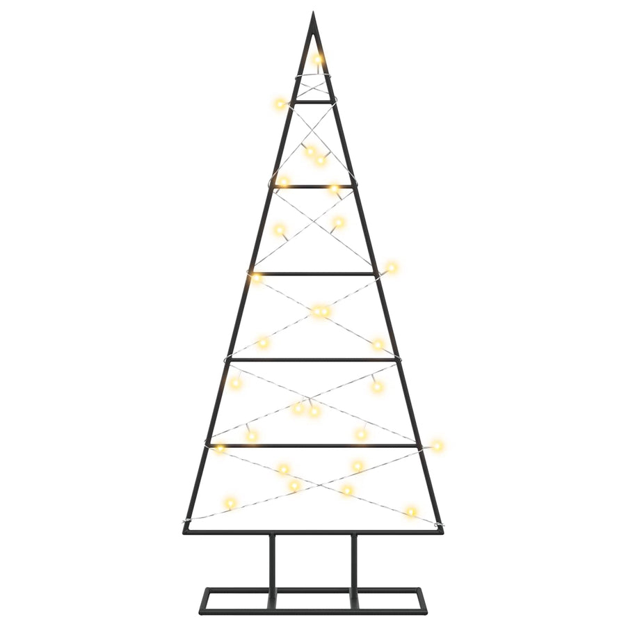 Metalen kerstboom KUOPIO 90 cm Warmwit Poedergecoat staal Zwart