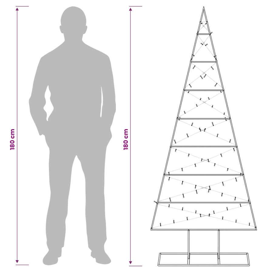 Metalen kerstboom KUOPIO 180 cm Warmwit Poedergecoat staal