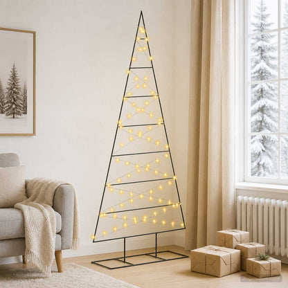 Metalen kerstboom KUOPIO 210 cm Warmwit Poedergecoat staal