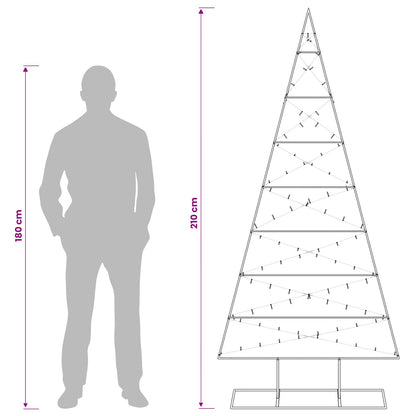 Metalen kerstboom KUOPIO 210 cm Warmwit Poedergecoat staal