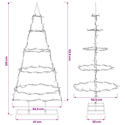 Metalen kerstboom met standaard KUOPIO 125 cm Warmwit Staal