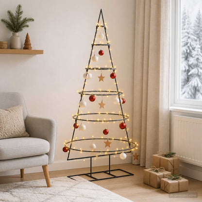 Metalen kerstboom met standaard KUOPIO 150 cm Warmwit Staal