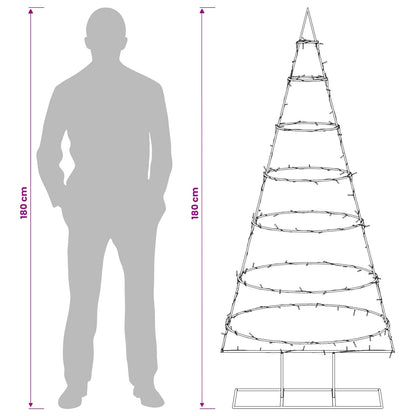 Metalen kerstboom met standaard KUOPIO 180 cm Warmwit Staal