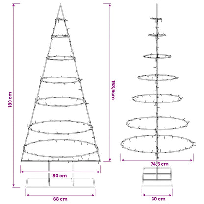 Metalen kerstboom met standaard KUOPIO 180 cm Warmwit Staal