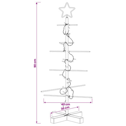 Metalen kerstboom met standaard KUOPIO 90 cm Warmwit Staal