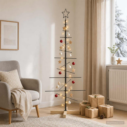 Metalen kerstboom met standaard KUOPIO 120 cm Warmwit Staal