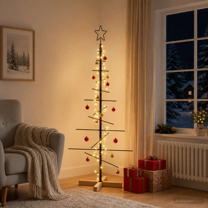 Metalen kerstboom met standaard KUOPIO 120 cm Warmwit Staal