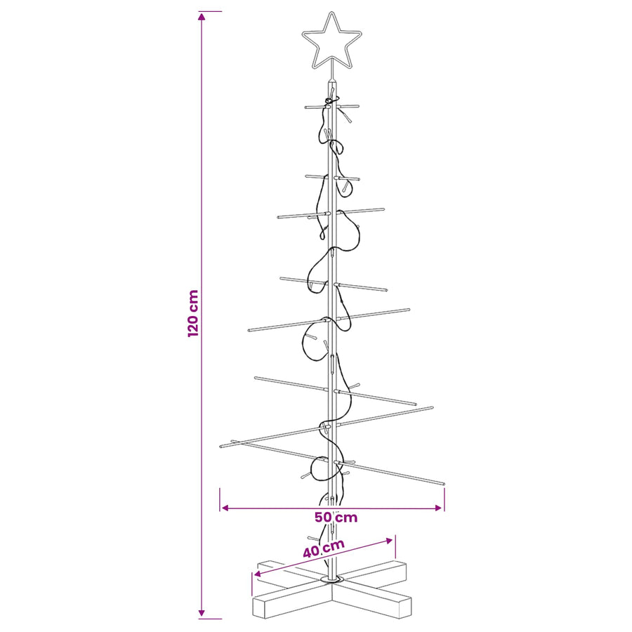 Metalen kerstboom met standaard KUOPIO 120 cm Warmwit Staal