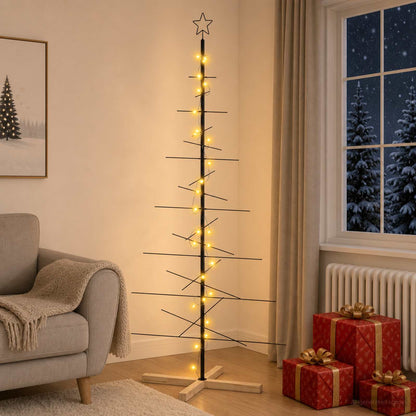 Metalen kerstboom met standaard KUOPIO 180 cm Warmwit Staal