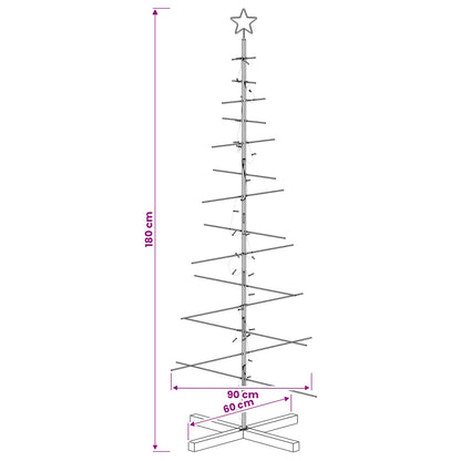 Metalen kerstboom met standaard KUOPIO 180 cm Warmwit Staal