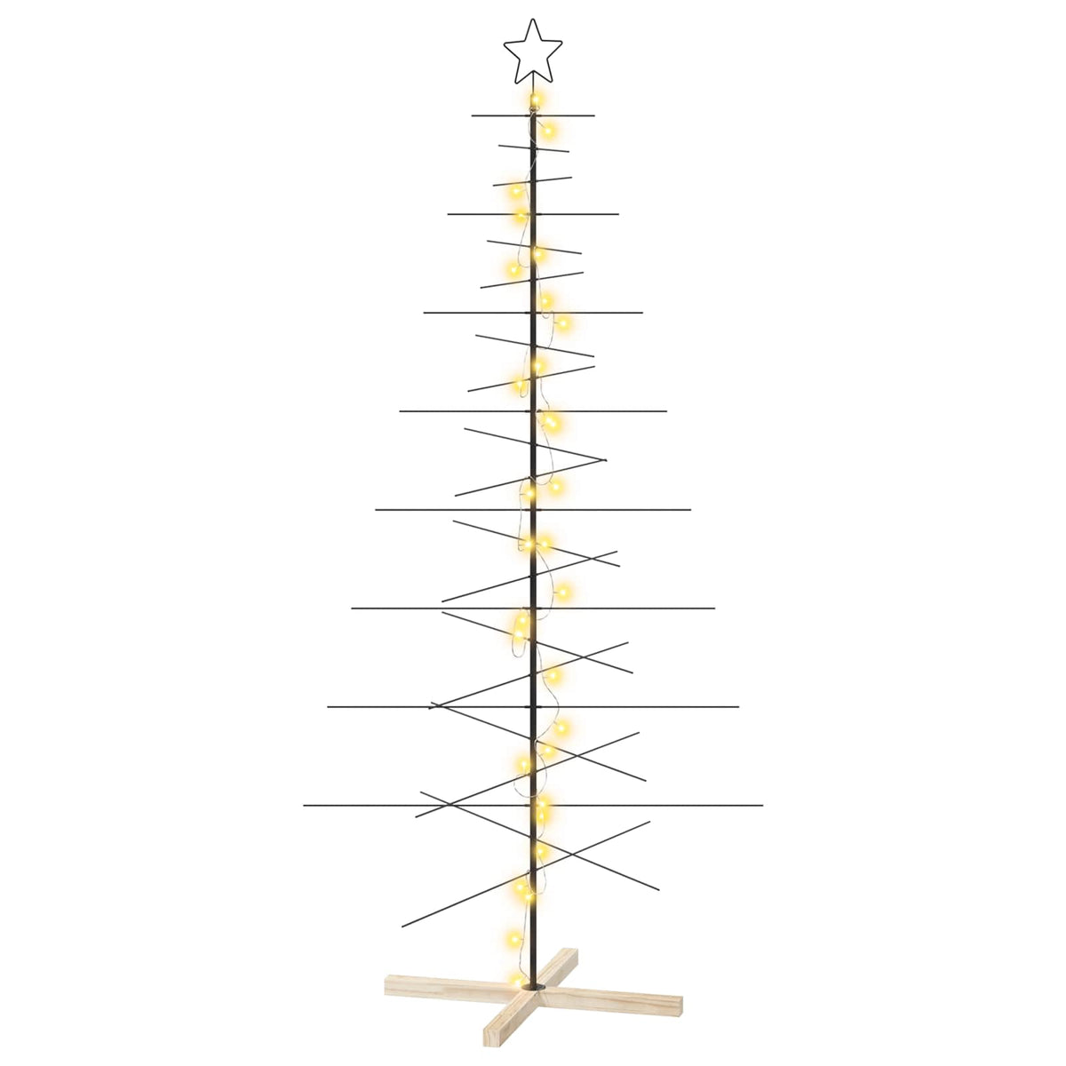 Metalen kerstboom met standaard KUOPIO 210 cm Warmwit Staal