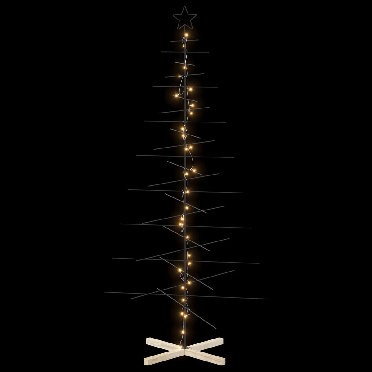 Metalen kerstboom met standaard KUOPIO 210 cm Warmwit Staal