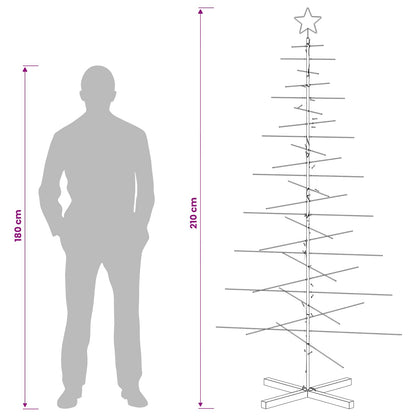 Metalen kerstboom met standaard KUOPIO 210 cm Warmwit Staal