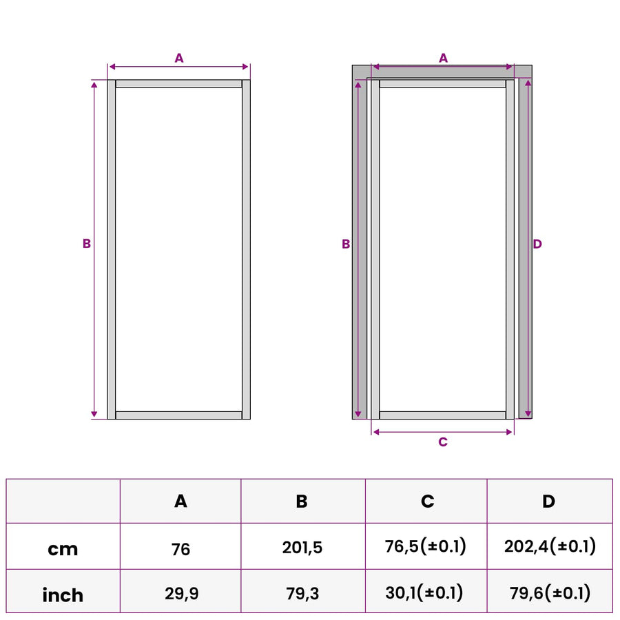 Binnendeur 76 x 201,5 cm Gelaagd Glas en Aluminium