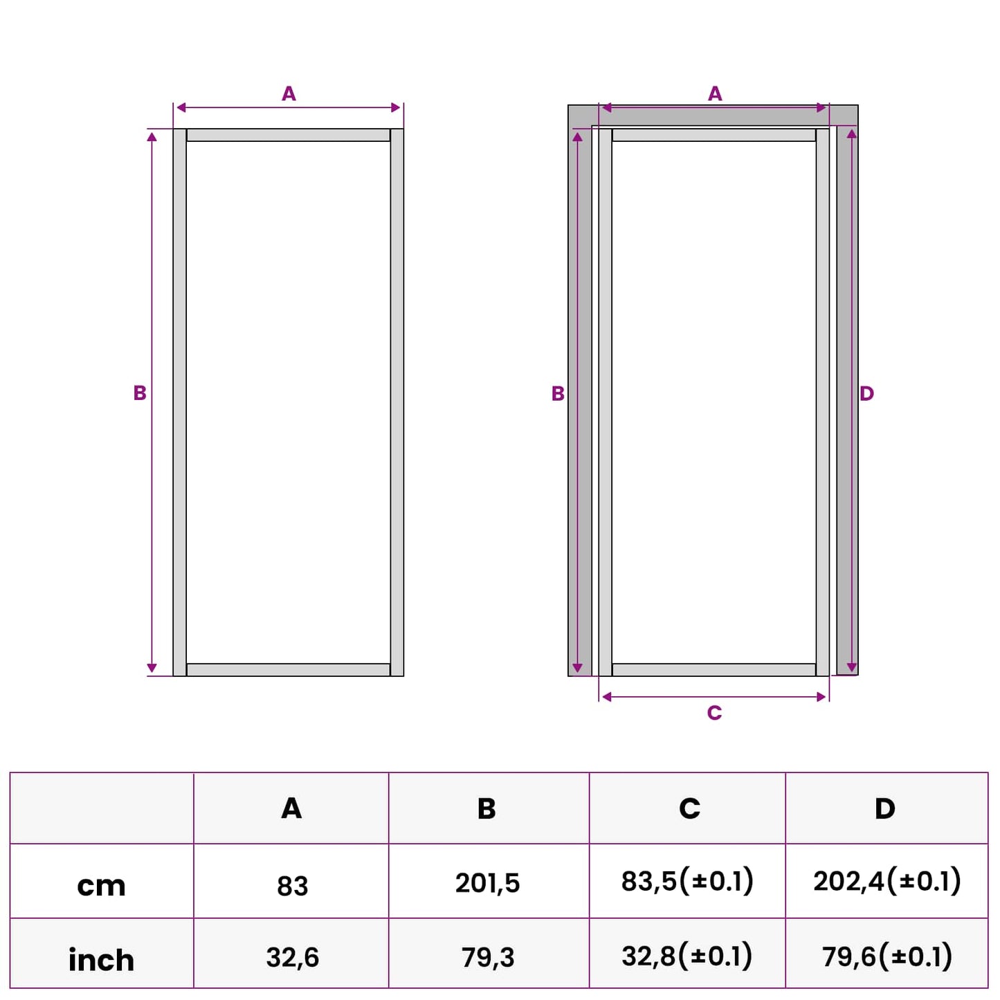 Binnendeur 83 x 201,5 cm Gelaagd Glas en Aluminium
