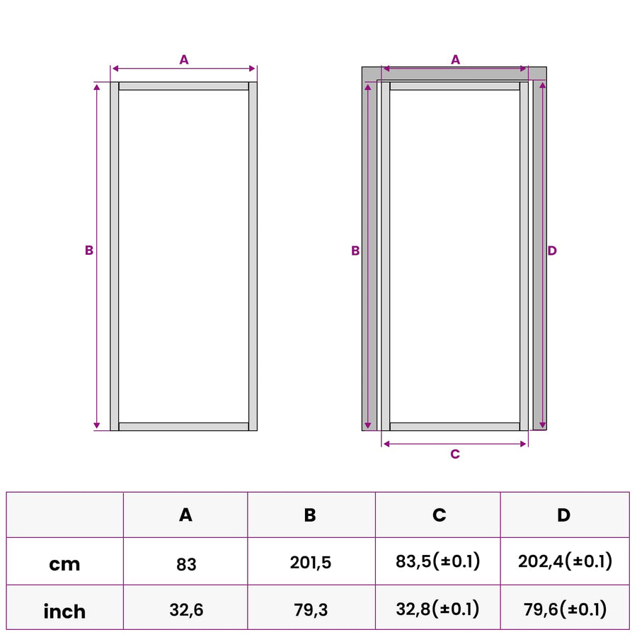 Binnendeur 83 x 201,5 cm Gelaagd Glas en Aluminium