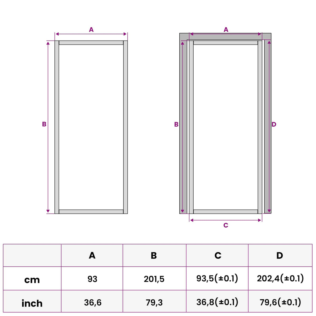Binnendeur 93 x 201,5 cm Gelaagd Glas en Aluminium