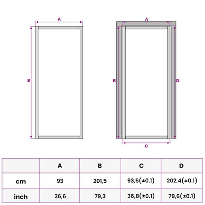 Binnendeur 93 x 201,5 cm Gelaagd Glas en Aluminium