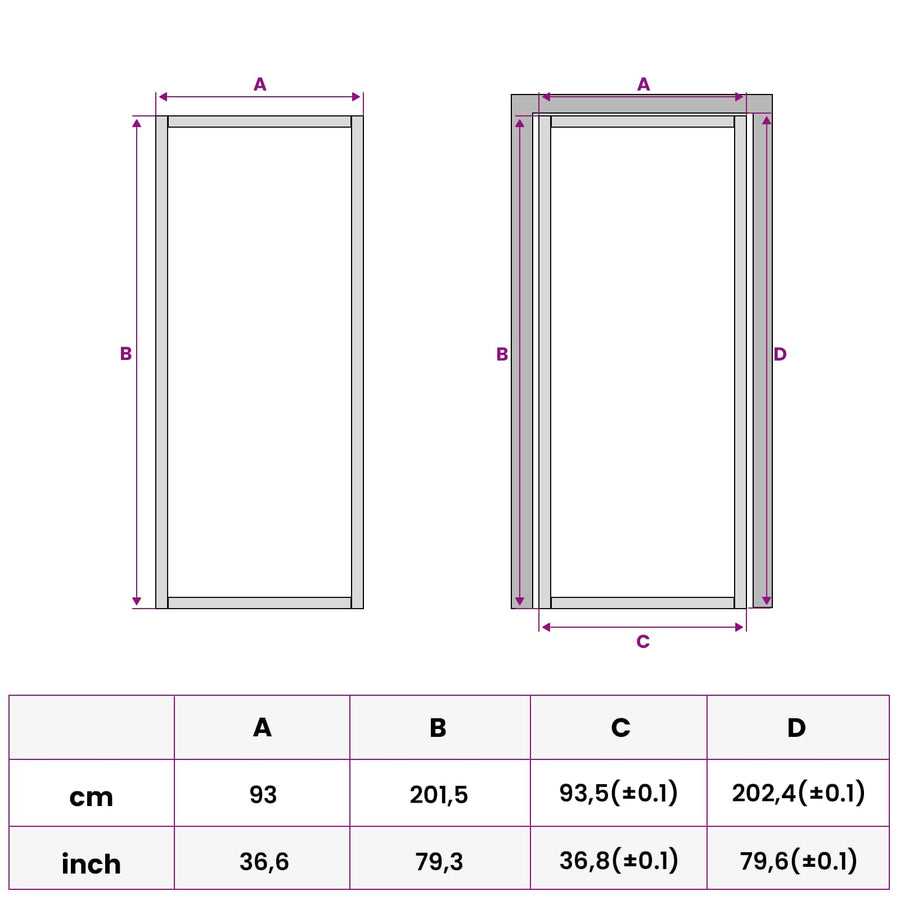 Binnendeur 93 x 201,5 cm Gelaagd Glas en Aluminium