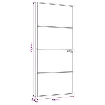 Binnendeur 93 x 201,5 cm Gelaagd Glas en Aluminium