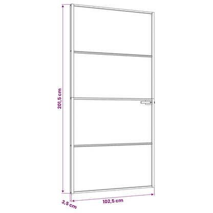 Binnendeur 102,5 x 201,5 cm Gelaagd Glas en Aluminium