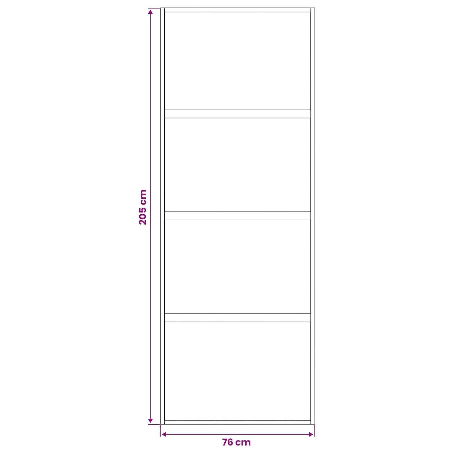 Schuifdeur 76 x 205 cm Gelaagd Glas en Aluminium