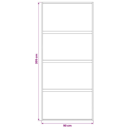 Schuifdeur 90 x 205 cm Gehard glas en aluminium