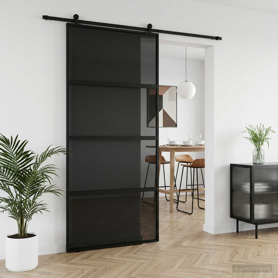 Schuifdeur 102.5 x 205 cm Gelaagd Glas en Aluminium