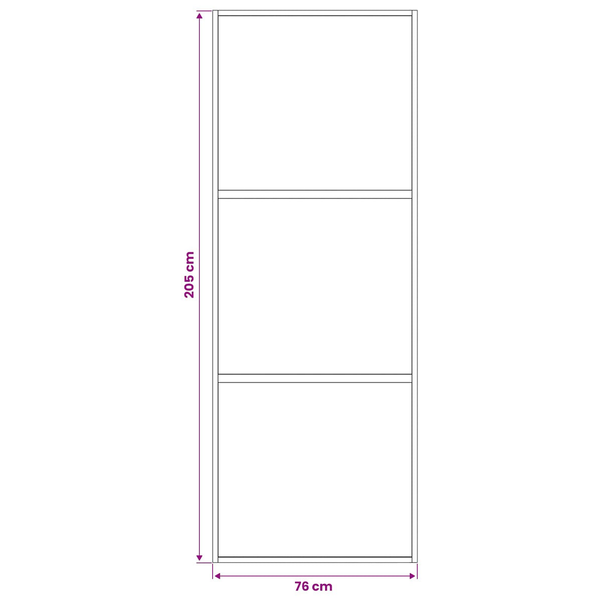 Schuifdeur 76 x 205 cm Gelaagd Glas en Aluminium