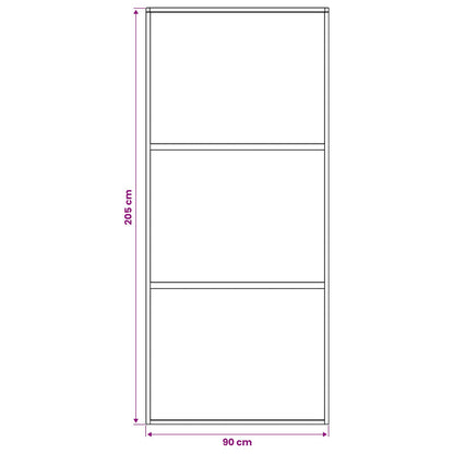 Schuifdeur 90 x 205 cm Gelaagd Glas en Aluminium