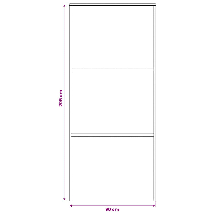 Schuifdeur 90 x 205 cm Gelaagd Glas en Aluminium
