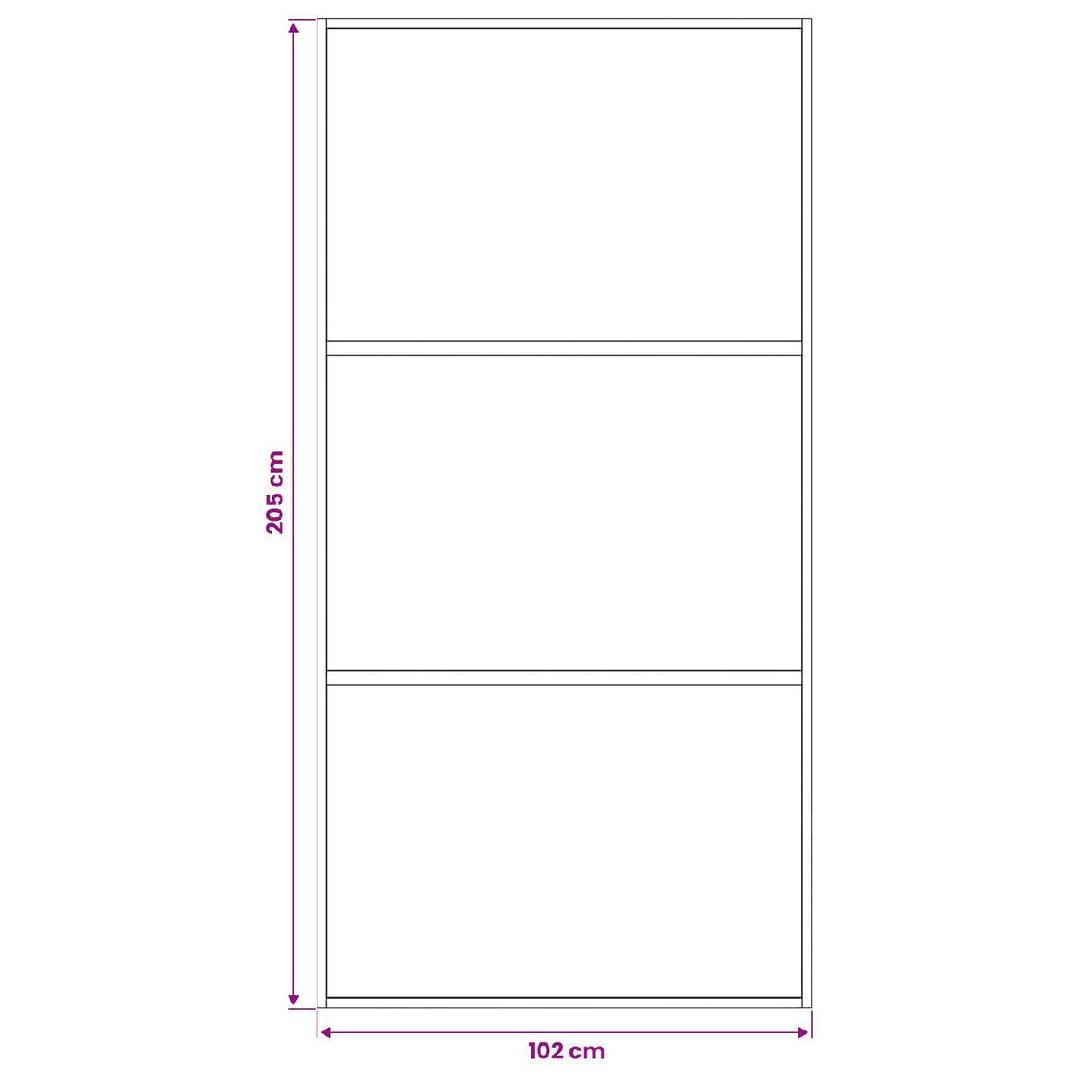 Schuifdeur 102 x 205 cm Gelaagd Glas en Aluminium