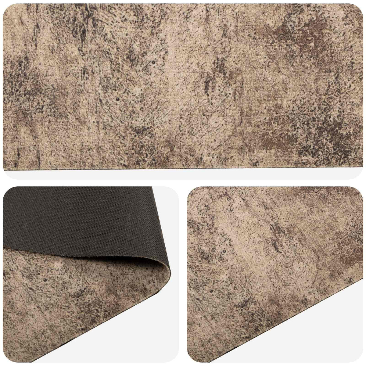 Keuken Vloerkleed Bruin beton 300 x 60 cm 100% Polyamide