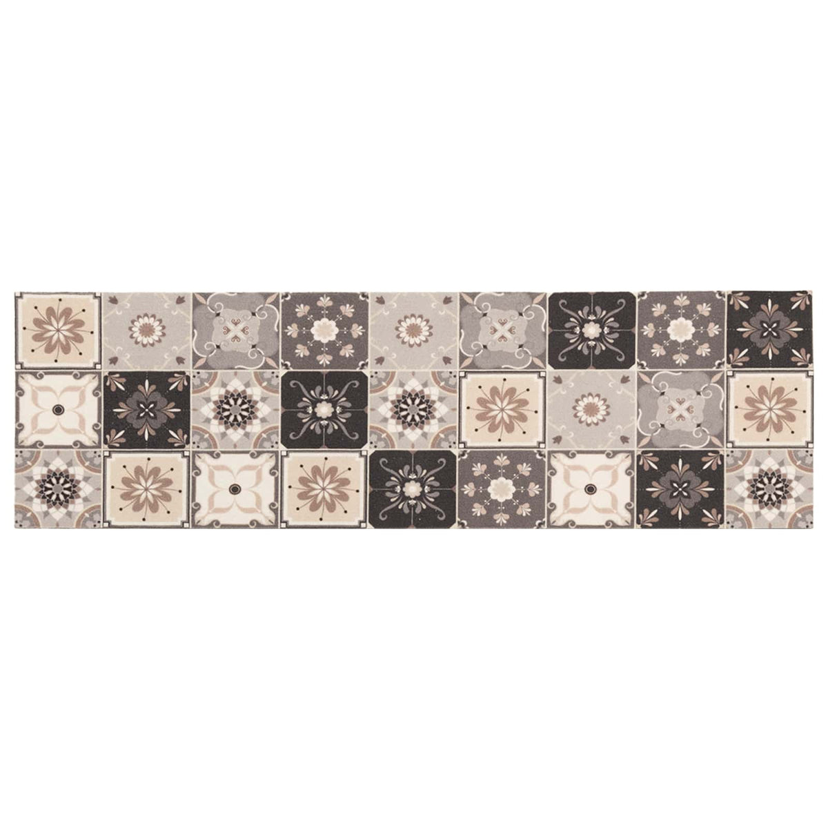 Keuken Vloerkleed Grijs-beige mozaïek 150 x 45 cm