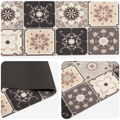 Keuken Vloerkleed Grijs-beige mozaïek 180 x 60 cm
