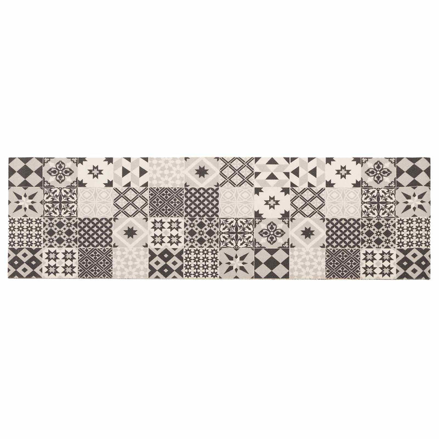 Keuken Vloerkleed grijze mozaïek 180 x 60 cm 100% Polyamide