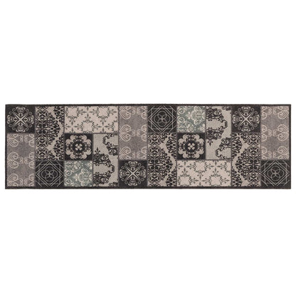 Keuken Vloerkleed zwarte mozaïek 300 x 60 cm 100% Polyamide